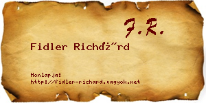 Fidler Richárd névjegykártya