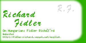 richard fidler business card